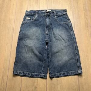 Vintage SouthPole Y2K Denim Jean Shorts waist Sz 27 Youth 14 Baggy Loose